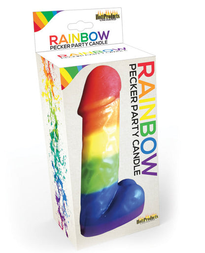 Bougie de fête pénis arc-en-ciel