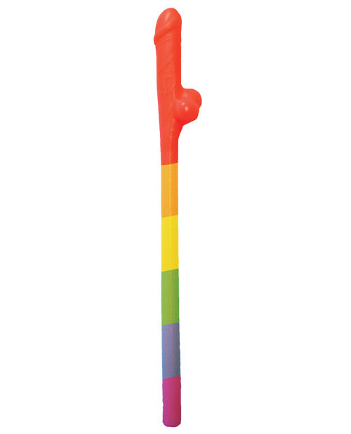 Paquet de 10 pailles arc-en-ciel en forme de pénis