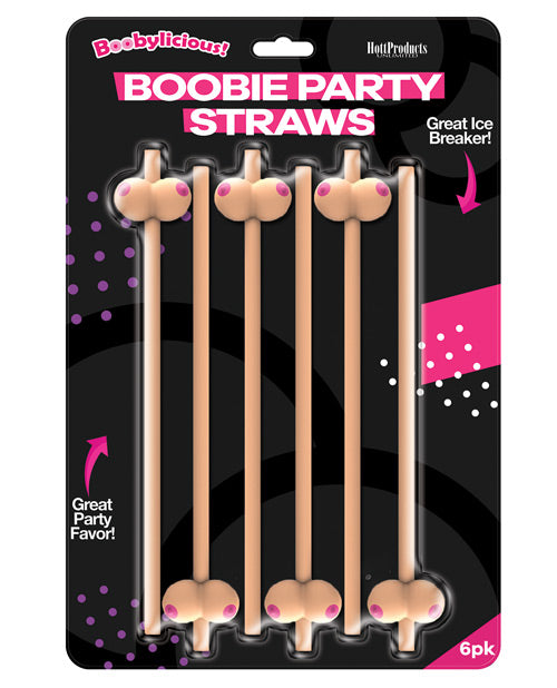 Pajitas Tetas - Pack de 6 color carne