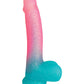 Gros gode sucré de 21,5 cm | God réaliste Lollicock saveur barbe à papa | God ventouse multicolore