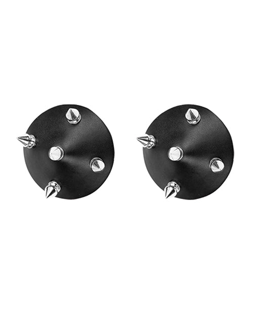 Cubiertas de cuero Nipplicious Temptress con tachuelas - Negras
