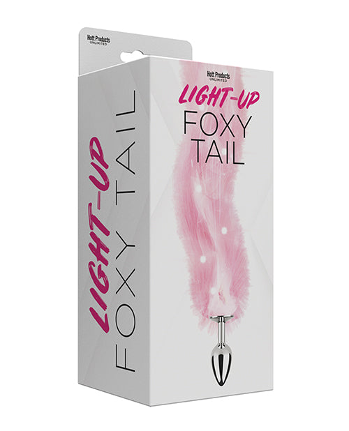 Plug anal en fausse fourrure lumineuse Foxy Tail - Rose