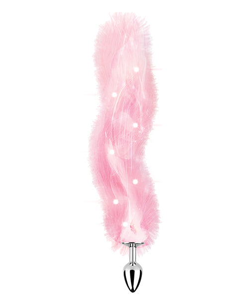 Plug anal en fausse fourrure lumineuse Foxy Tail - Rose