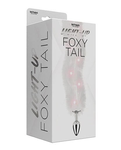 Plug anal Foxy en fausse fourrure lumineuse - Blanc