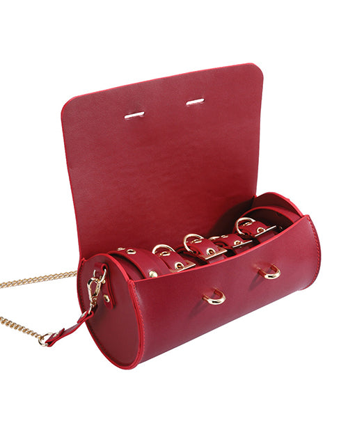 Kit de Contrainte en Cuir Luxueux Kinky Play Box Federico - Rouge