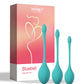 Juego de bolas chinas Bluebell Floral de 3 tamaños y pesos para ejercicios de Kegel - Azul