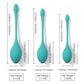 Juego de bolas chinas Bluebell Floral de 3 tamaños y pesos para ejercicios de Kegel - Azul
