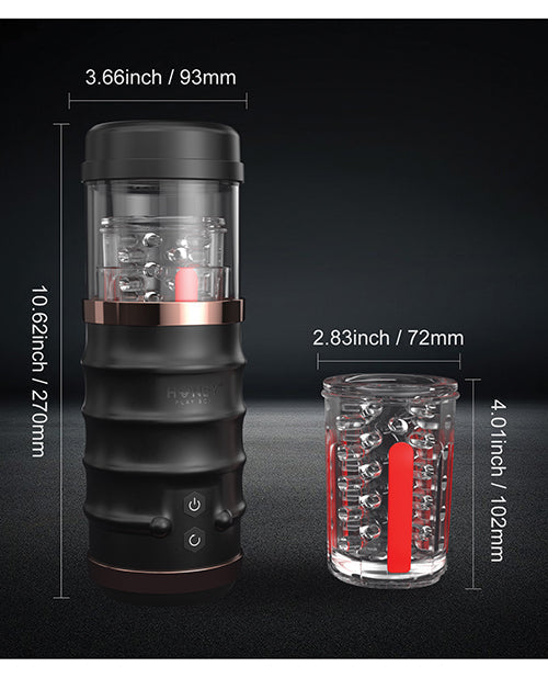 Masturbateur pour homme à poussée automatique Warrior - Noir