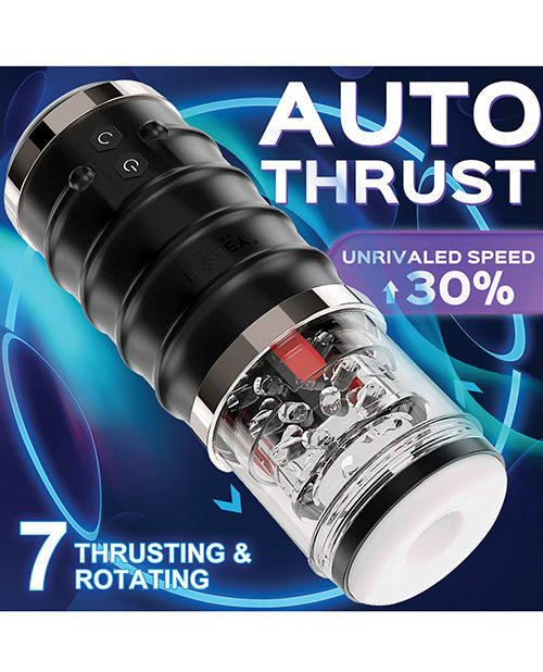 Masturbateur pour homme à poussée automatique Warrior - Noir