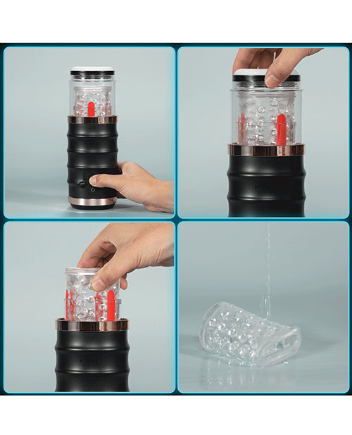 Masturbateur pour homme à poussée automatique Warrior - Noir