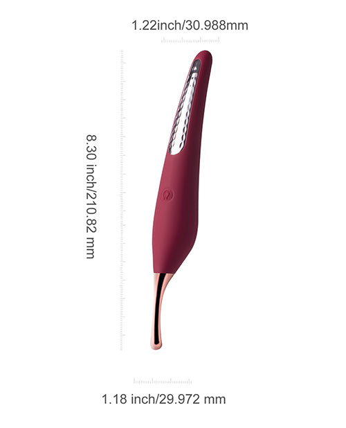 Vibromasseur clitoridien et stimulateur de mamelons Ms. Honey Pinpoint - Rouge Vin
