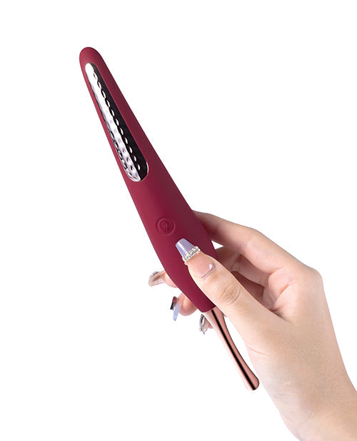 Vibromasseur clitoridien et stimulateur de mamelons Ms. Honey Pinpoint - Rouge Vin