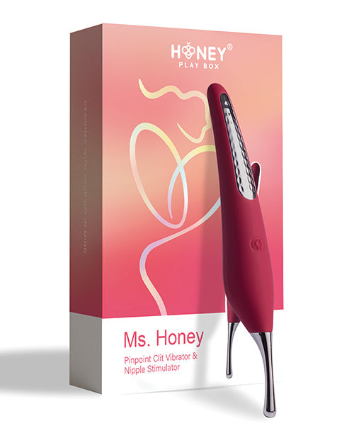 Vibromasseur clitoridien et stimulateur de mamelons Ms. Honey Pinpoint - Rouge Vin