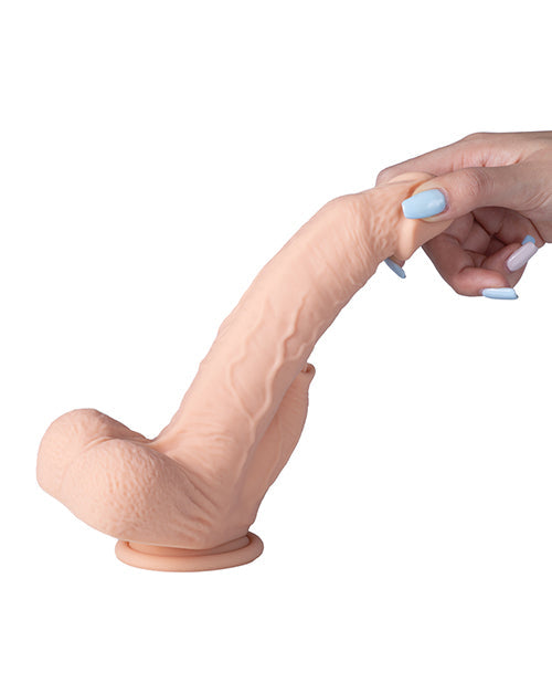 Vibrador Colter controlado por aplicación | Dildo realista marfil | Dildo grande de 8.5" | Vibrador con movimiento con estimulador de clítoris