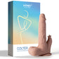 Vibrador Colter controlado por aplicación | Dildo realista marfil | Dildo grande de 8.5" | Vibrador con movimiento con estimulador de clítoris