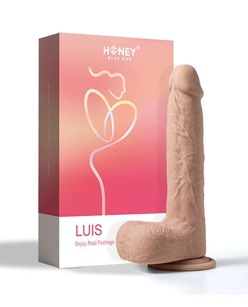 Vibromasseur Luis contrôlé par application | Godemichet réaliste couleur ivoire | Grand godemichet de 21,5 cm | Godemichet vibrant et propulsant