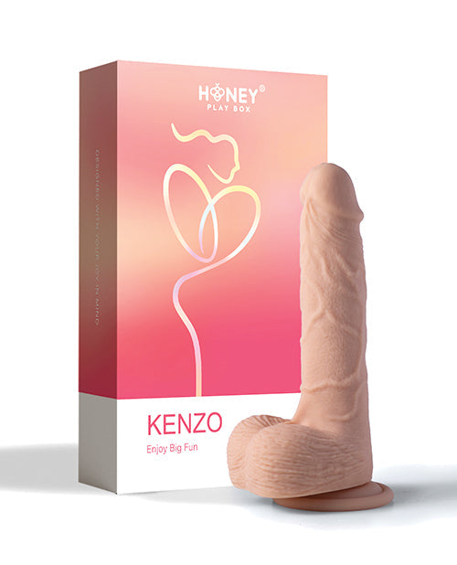 Vibromasseur Kenzo contrôlé par application | Grand vibromasseur de 24 cm | Dieu réaliste ivoire | Dieu propulseur | Dieu vibrant