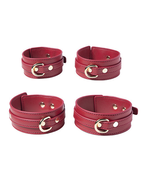 Kit de bondage Kinky Play Box Pasión Roja de 8 piezas - Rojo