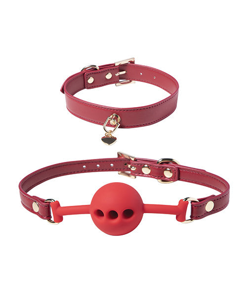 Kit de bondage Kinky Play Box Pasión Roja de 8 piezas - Rojo
