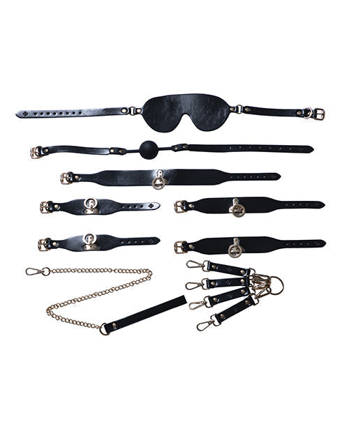 Kit BDSM Kinky Play Box de 5 piezas de bondage - Negro