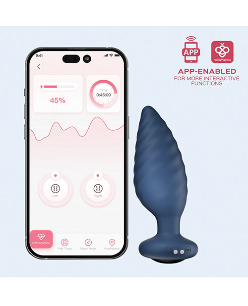 Vibreur anal rotatif Noah contrôlé par application - Bleu marine