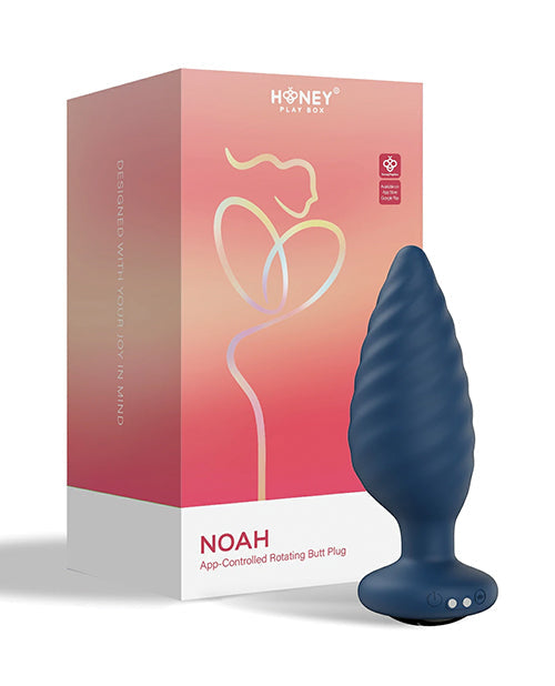 Vibreur anal rotatif Noah contrôlé par application - Bleu marine