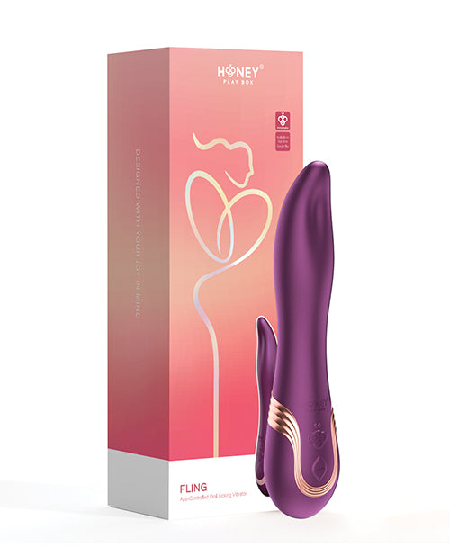 Vibrador para lamer oral tipo lengua giratoria - Morado