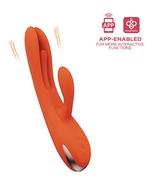 Vibreur Terri contrôlé par appli | Vibromasseur lapin Kinky Fingertapping | Vibreur Orange Phone