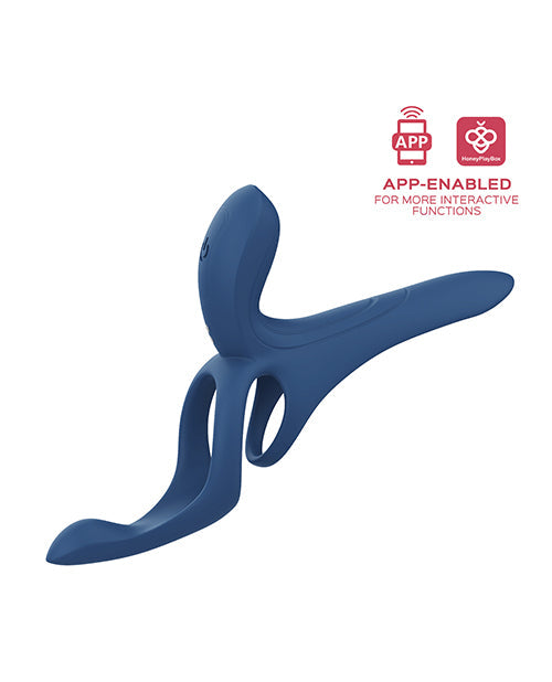 Vibromasseurs connectés pour couples Pleasure Pivot - Bleu marine