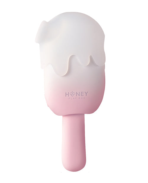 Stimulateur Crème Glacée Mordante, Suçante, Tapante et Vibrante Bite Me - Rose/Blanc
