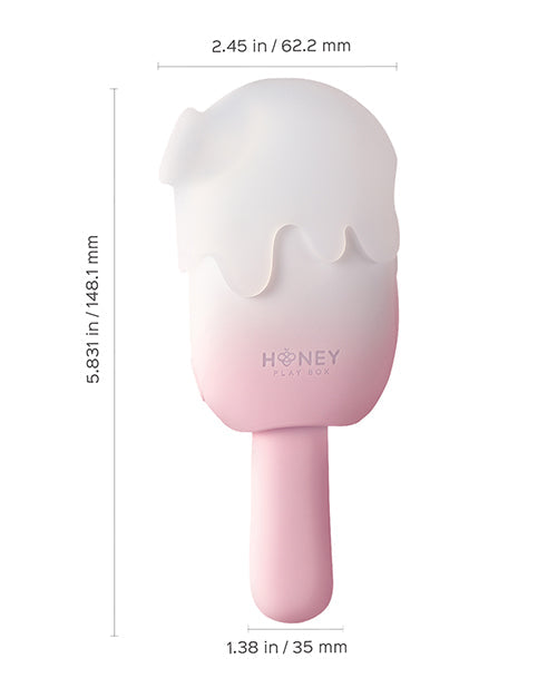 Masticable, con ventosa, golpeteo y vibración Crema Estimulante en Paleta - Rosa/Blanco