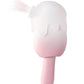 Masticable, con ventosa, golpeteo y vibración Crema Estimulante en Paleta - Rosa/Blanco