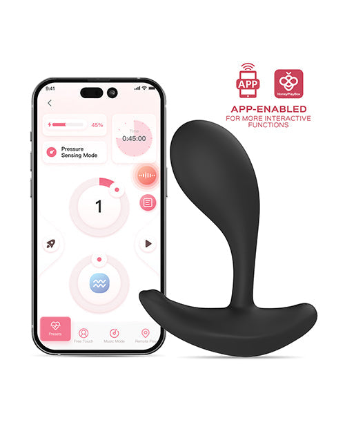 Vibrador ponible Oly 2 con detección de presión y control por aplicación para clítoris y punto G - Negro