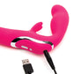 Vibrador Happy Rabbit | Dildo Strapless con Arnes | Vibrador Punto G Rosa | Vibrador de Clítoris | El Mejor Vibrador para Mujeres de 15 Modos