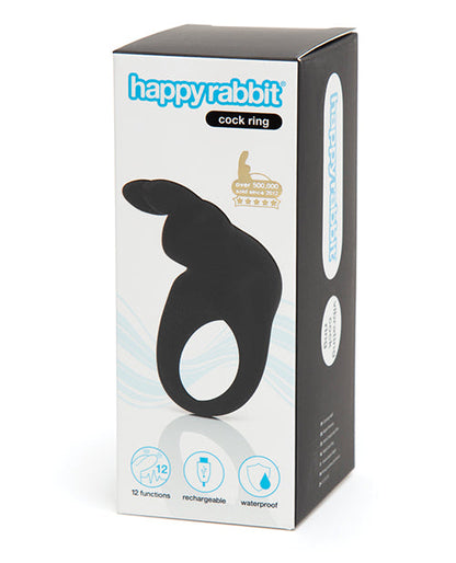 Anillo para el pene recargable Happy Rabbit - Negro