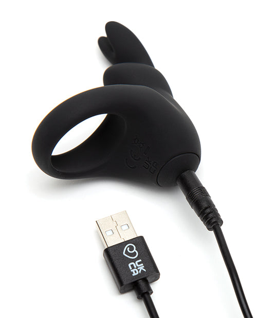 Anillo para el pene recargable Happy Rabbit - Negro