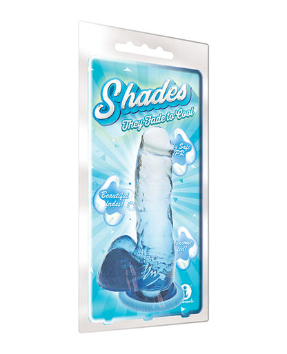 Dildo realista Shades Jelly | Dildo grande de TPR degradado de 7 pulgadas | Dildo de ventosa azul mediano