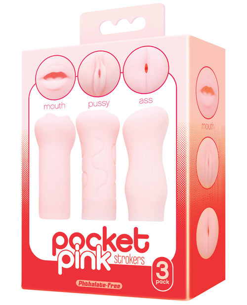 Icon Brands Pocket Pink Strokers - Pack de 3
