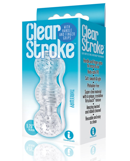 Masturbador de triple vía de 9 pulgadas Clear Stroke