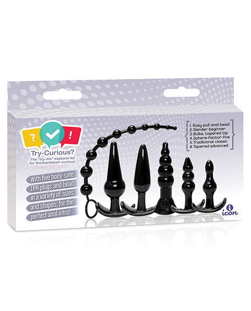 Kit de plug anal Try-Curious - Noir
