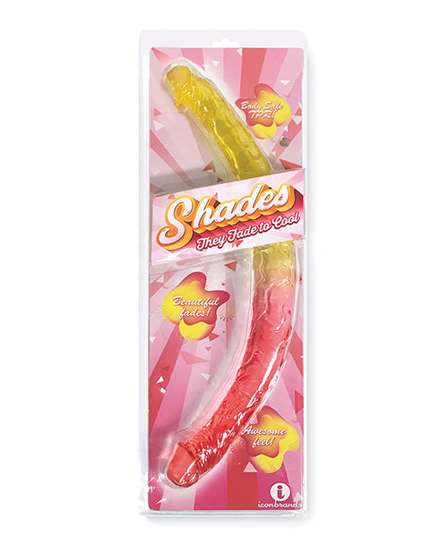 Dildo Gigante Shades | Dildo Realista TPR Jelly | Dildo Doble Degradado | Dildo Rosa Amarillo