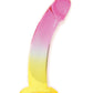 Gode réaliste Shades Jelly | Gode grand format en TPR dégradé de 20 cm | Grand gode jaune-rose