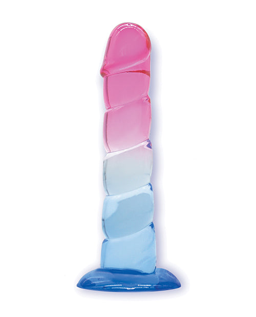 Dildo de gelatina Shades Swirl de 7 pulgadas | Dildo de TPR con ventosa de degradado | Dildo pequeño realista