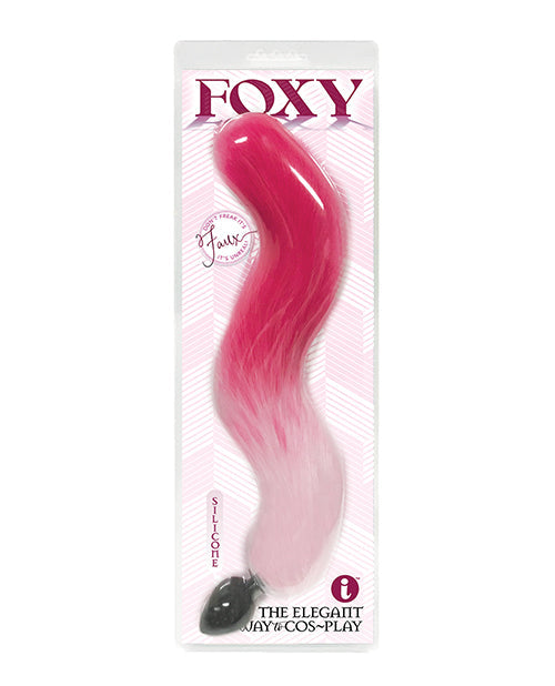 Plug anal en silicone Foxy Fox Tail - Dégradé rose