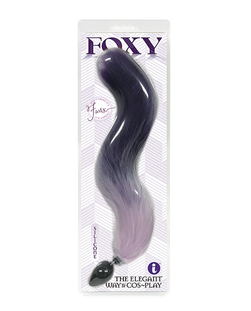 Plug anal en silicone Foxy Fox Tail - Dégradé violet
