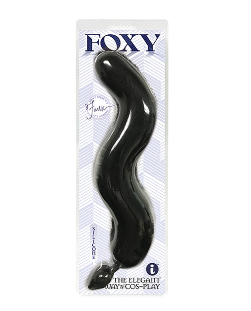 Plug anal en silicone queue de renard Foxy - Noir