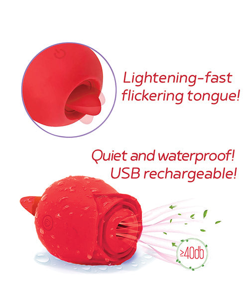 Vibrateur Rose sauvage et Langue - Rouge