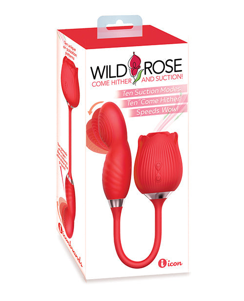 Vibromasseur Wild Rose Succion et Viens Par Ici - Rouge