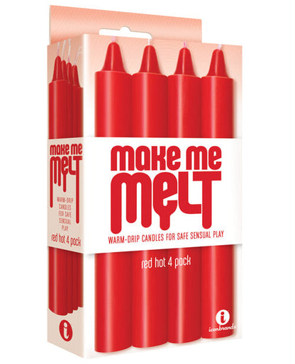 9 bougies de massage parfumées à la cire tiède, qui fondent et coulent doucement sur la peau. - Pack de 4 bougies Rouge Ardent