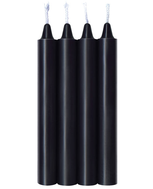 Bougies sensuelles chauffantes à cire fondante "9's Make Me Melt" - Noir de jais - Lot de 4